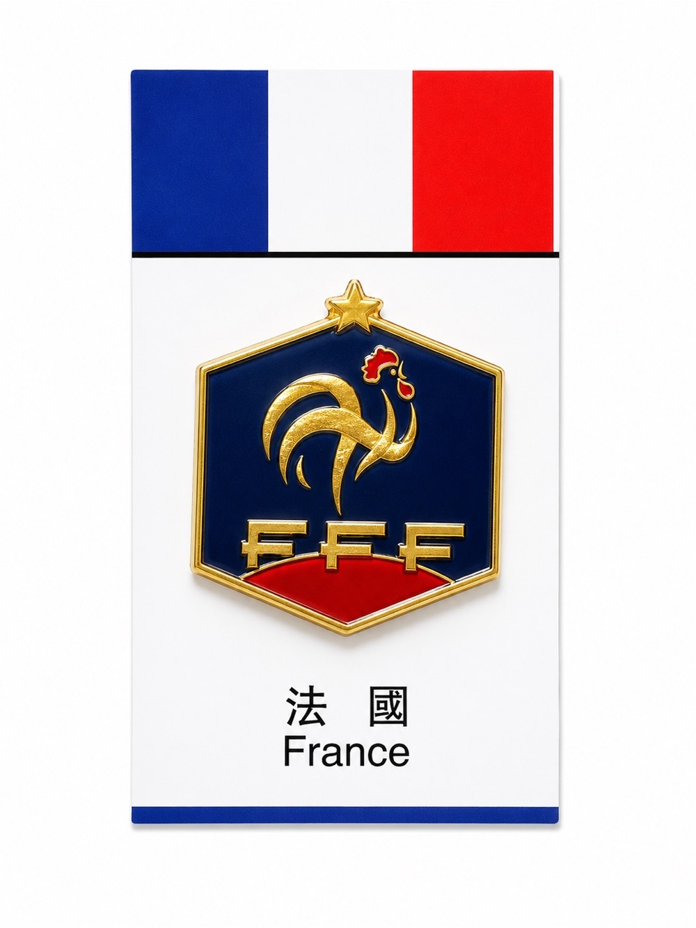 France Football Federation Enamel Pin - Blue, Gold, Red